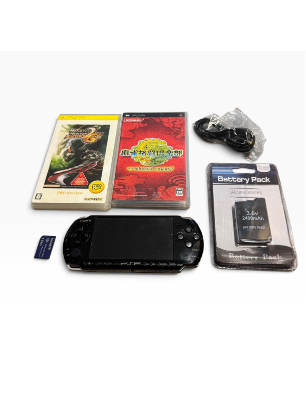 Sony PSP 3000 Handheld Console Bundle Black With Games Memory Card Charger